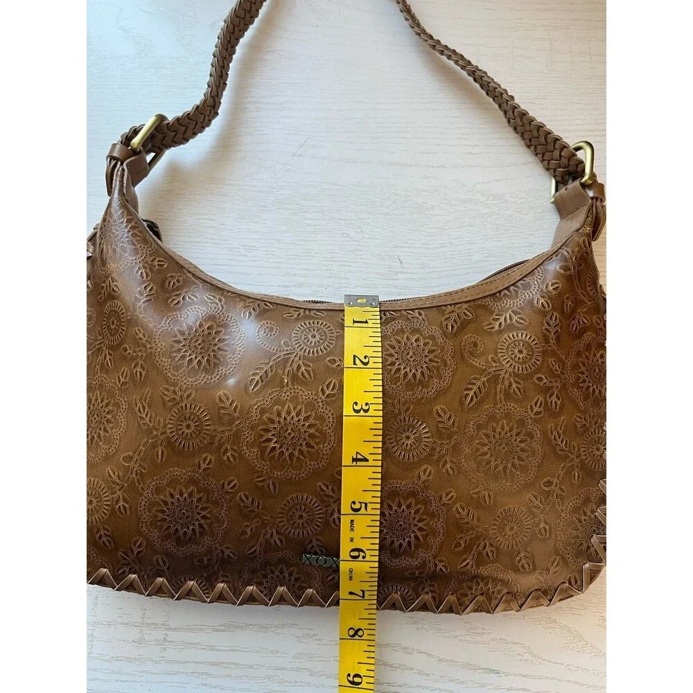 VTG XOXO Floral Embossed Tooled Boho Shoulder Bag Y2K Indie Western